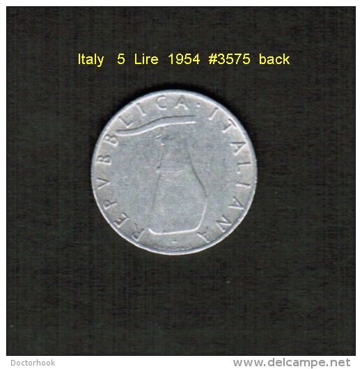 ITALY    5  LIRE  1954  (KM # 92) - 5 Lire