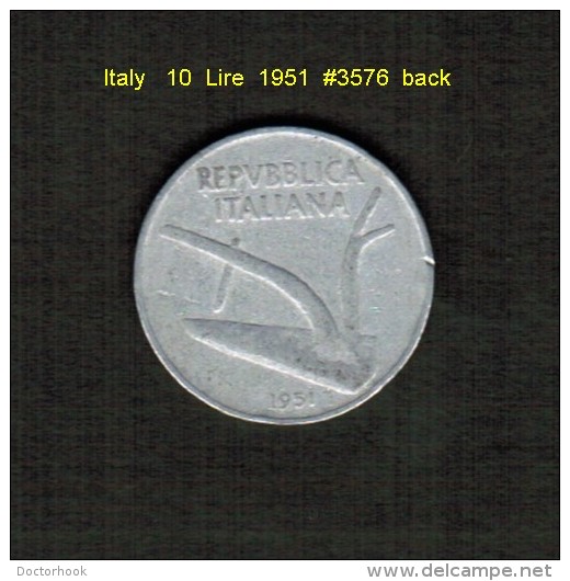 ITALY    10  LIRE  1951  (KM # 93) - 10 Lire