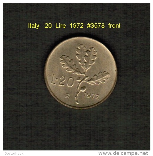 ITALY    20  LIRE  1972  (KM # 97.2) - 20 Lire