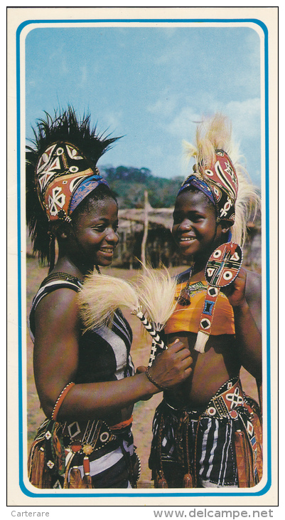 NIGER,fille Africaine,afrique,africa, Photo Carte Double,AKOUTA,prés Mines Uranium - Niger