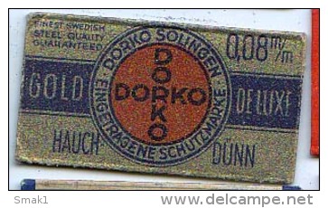 RAZOR BLADE RASIERKLINGE DORKO  HAUCH DÜNN  GOLD DE LUXE O,o8 M/m - Razor Blades