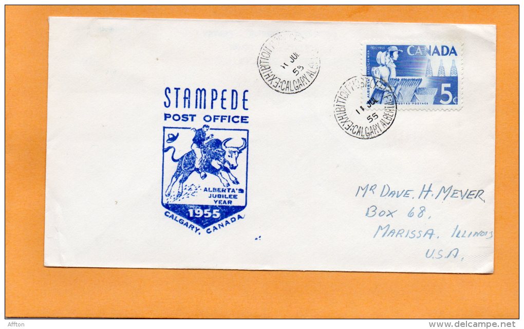 Canada 1955 Stampede Post Office Cover - Commemorative Covers
