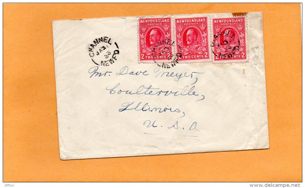 Newfoundland 1933 Cover Mailed To USA - 1908-1947