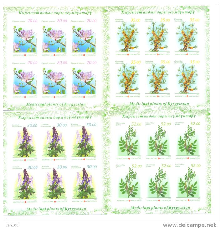 2013. Kyrgyzstan, Flora, Medical Plants Of Kyrgyzstan, 4 Sheetlets Imperforated, Mint/** - Kirghizistan