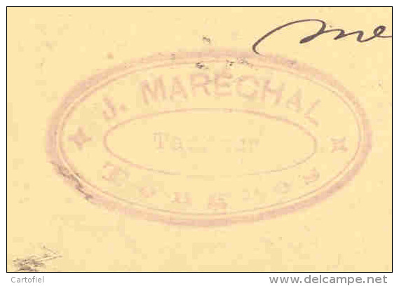 TONGEREN-TANNEUR-LEERLOOIER-J.MARECHAL-POSTKAART MET EIGENDOMSSTEMPEL-VERSTUURD-1891-ZIE 3 SCANS-PERFEKT BEWAARD! ! ! - Tongeren