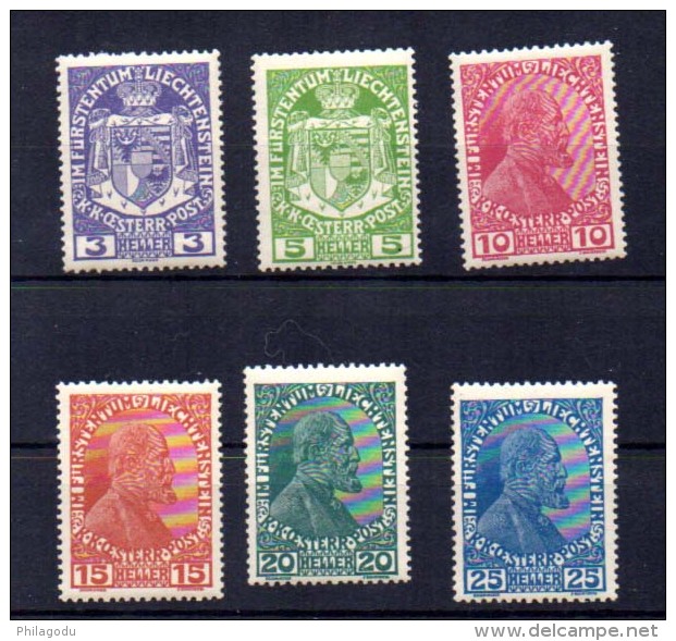 1917  Armoiries, Prince Jean II, 4 / 9**, Cote 48 € - Neufs