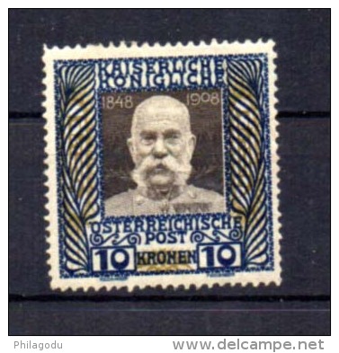 Kaiser Franz Josef, 10 Shillings 117 *, Cote 275 €, - Unused Stamps
