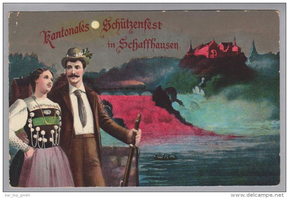 SH Schaffhausen Kantonales Schützenfest 1909-07-13 Litho - Altri & Non Classificati