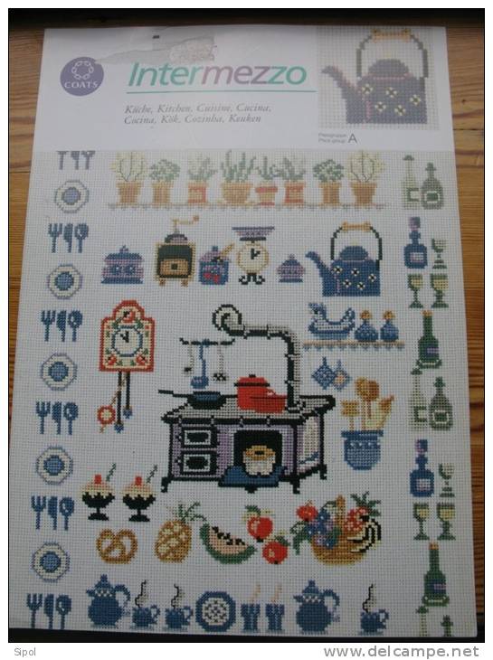 Intermezzo   La Cuisine - The Kitchen  Diagramme Couleur Pour Broder Des Motifs " Cuisine " - Cross Stitch