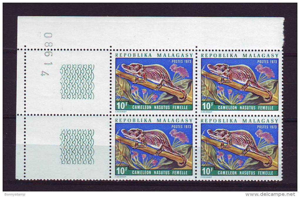 Madagascar, 1973 Quartina - Various Chameleons - Nr.491 MNH** - Altri & Non Classificati