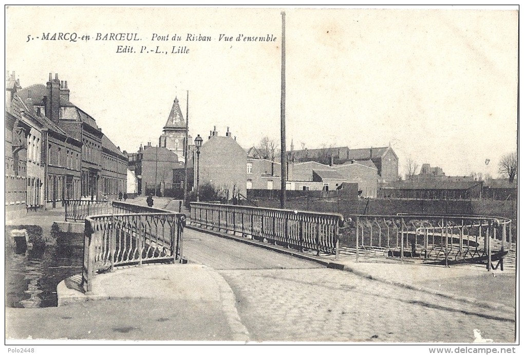 Cpa - Marcq En Baroeul - Le Pont De Risban ( En L'état ) - Marcq En Baroeul