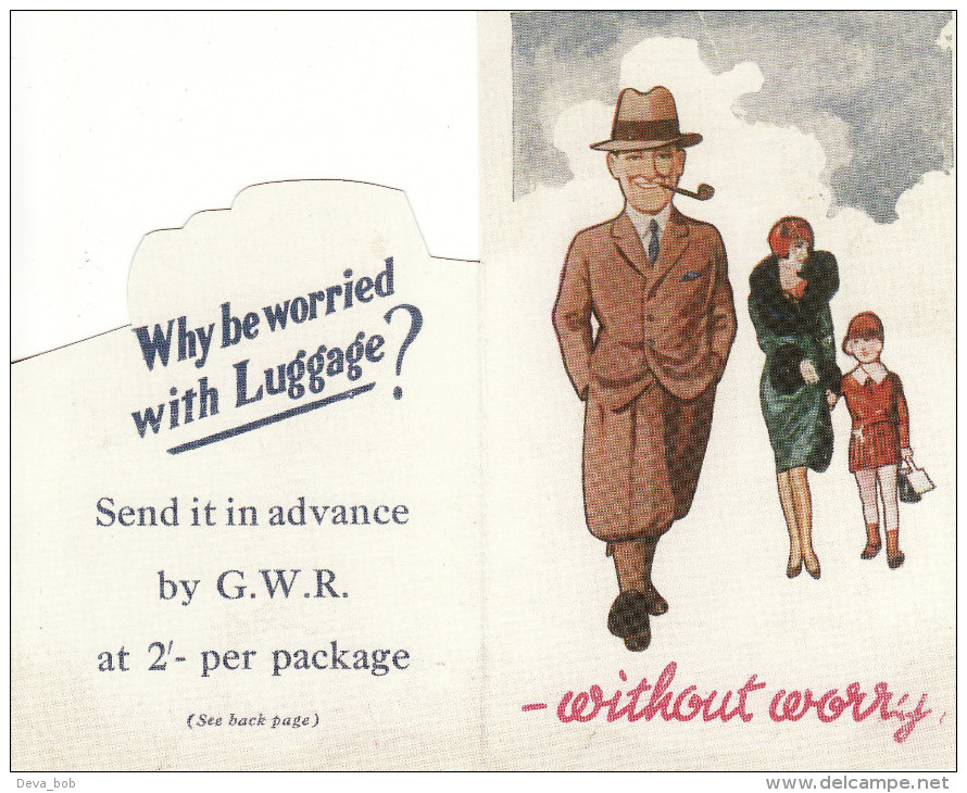 Railway Ephemera GWR Advance Luggage Holiday Without Worry Folder Advert Replica - Other & Unclassified