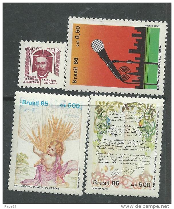 Brésil  N° 1782 / 83 + 1786 + 1802 + XX  Les 4 Valeurs  Sans Charnière, TB - Ungebraucht