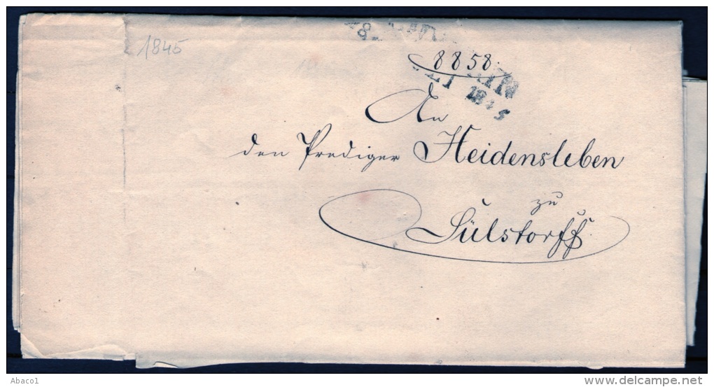 Altbrief 1845 Aus Schwerin Nach Sülstorff Mit Int. Grossiegel - Prefilatelia