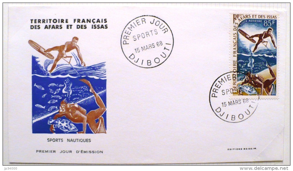 AFARS ET ISSAS  Nautisme (Yvert PA 58) Sur FDC  15/03/1968 - Cartas & Documentos