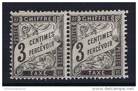 France Taxe Yv Nr 12 MNH/**  Paire - 1859-1959 Postfris