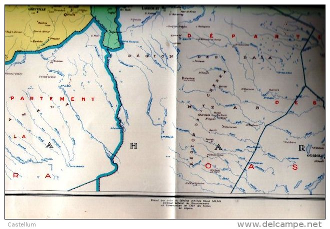 Algérie- Carte Coloniale Française-1958 ( Carte Dressée Sur Ordre Général Raoul Salan) - Cartes Géographiques