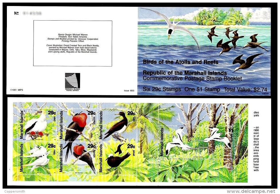 (22) Marshall Isl.  Birds Booklet / Carnet Oiseaux / MH Vögel / Boekje Vogels  ** / Mnh  Michel 363-69 MH - Islas Marshall