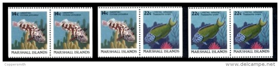 (30) Marshall Isl.  Fish / Poissons / Fische / Vissen / From Booklet / Du Carnet / Paare Aus MH ** / Mnh  Michel 152+154 - Marshall