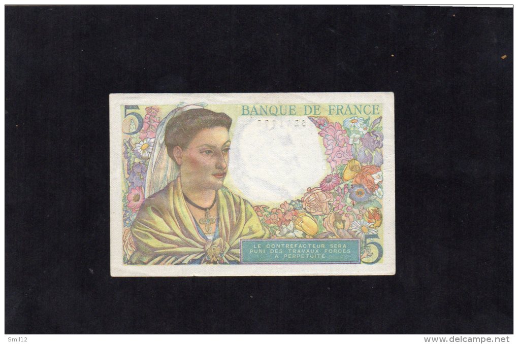 France - 5 Francs Berger Du 30/10/1947- N.159 - Alphabet Rare Et Recherché - 5 F 1943-1947 ''Berger''