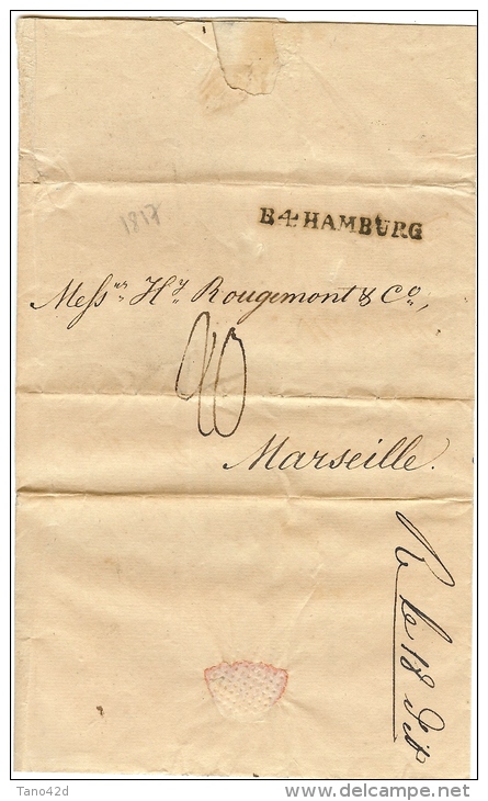 LBL23 - ALLEMAGNE LAC B4 HAMBOURG POUR MARSEILLE DATEE 30/4/1817 - Préphilatélie