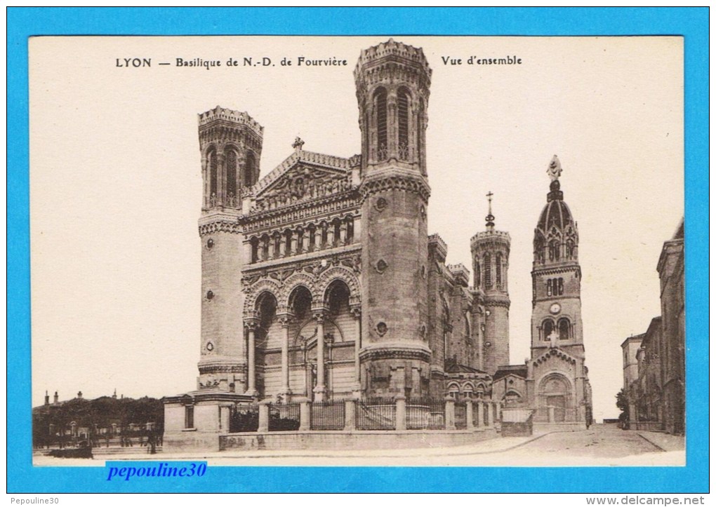 LYON (Rhône) BASILIQUE DE NOTRE-DAME DE FOURVIÈRE, VUE D´ENSEMBLE. - Lyon 1