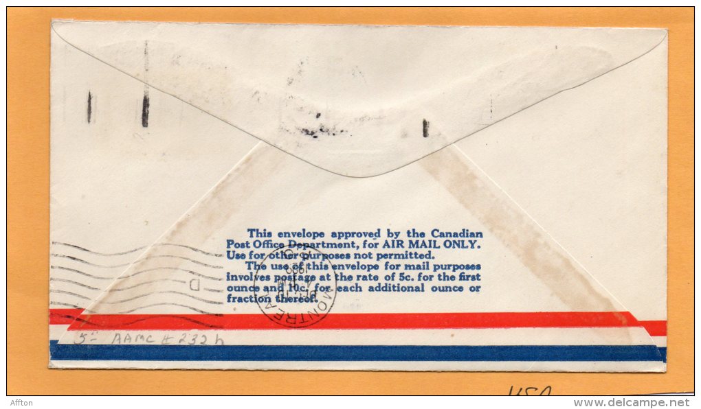 Moncton To Montreal 1929 Canada Air Mail Cover - First Flight Covers