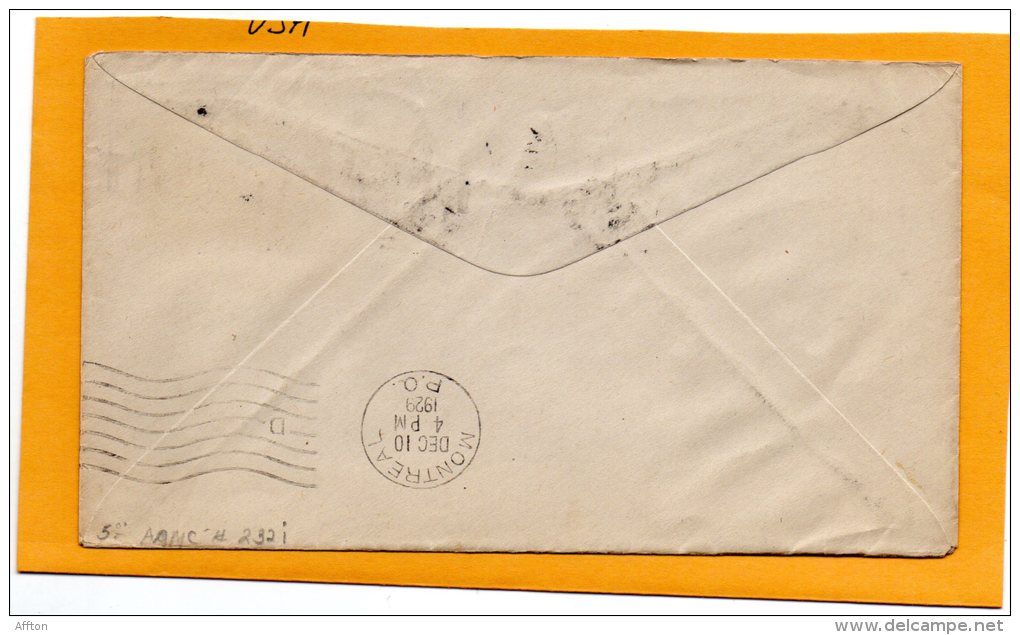 Moncton To Montreal 1929 Canada Air Mail Cover - First Flight Covers