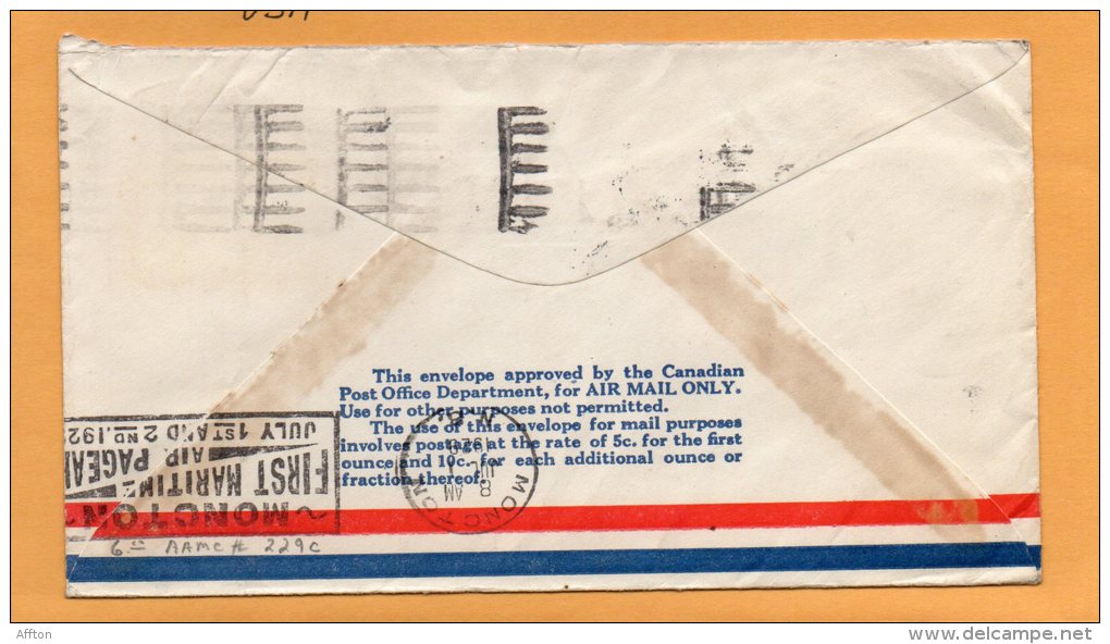 Charlottetown PEI To Moncton 1929 Canada Air Mail Cover - First Flight Covers