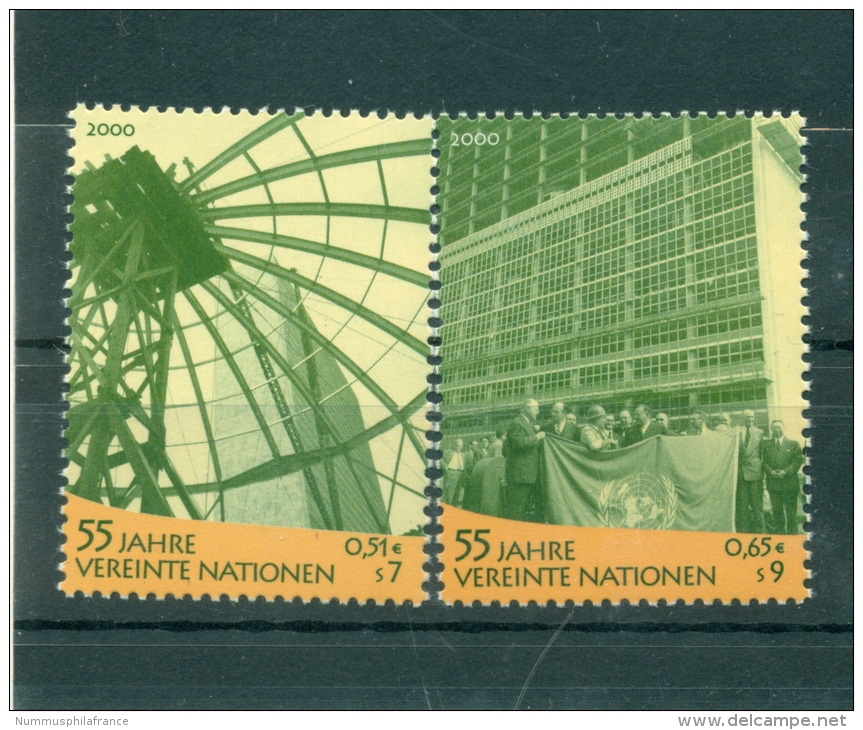 Nations Unies Vienne 2000 - Y & T N. 325/26 - 55e Anniversaire Nations Unies (Michel N. 309/10) - Neufs