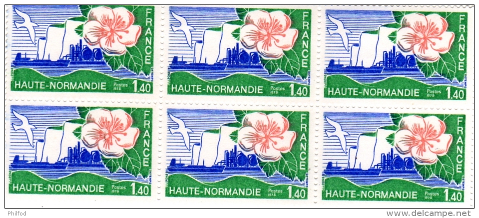 1978-  Régions: Haute Normandie - Planche De 6  Timbres N° 1992 - Unused Stamps