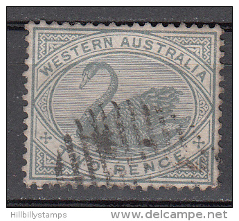 Western Australia  Scott No.  63    USED  Year  1890 - Usati