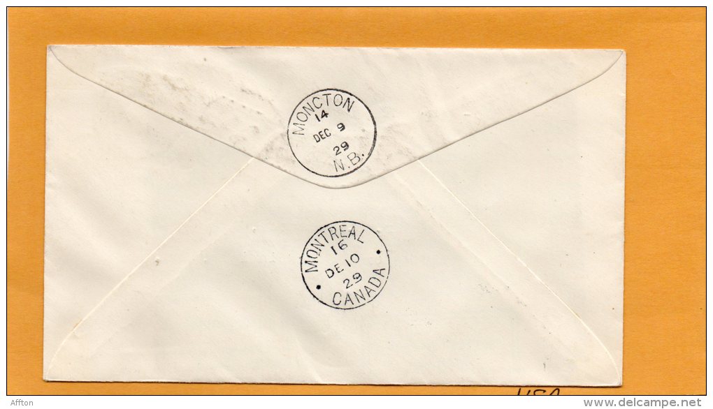 Saint John To Montreal 1929 Canada Air Mail Cover - First Flight Covers