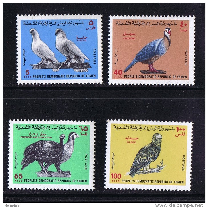 Yemen Democratic Republic 1971  Birds Set  Sc 1012-4  Light Hinge - Yemen