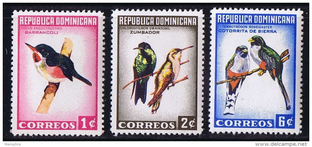 1964  Complet Birds Set Sc 602-4    MNH - Dominicaine (République)