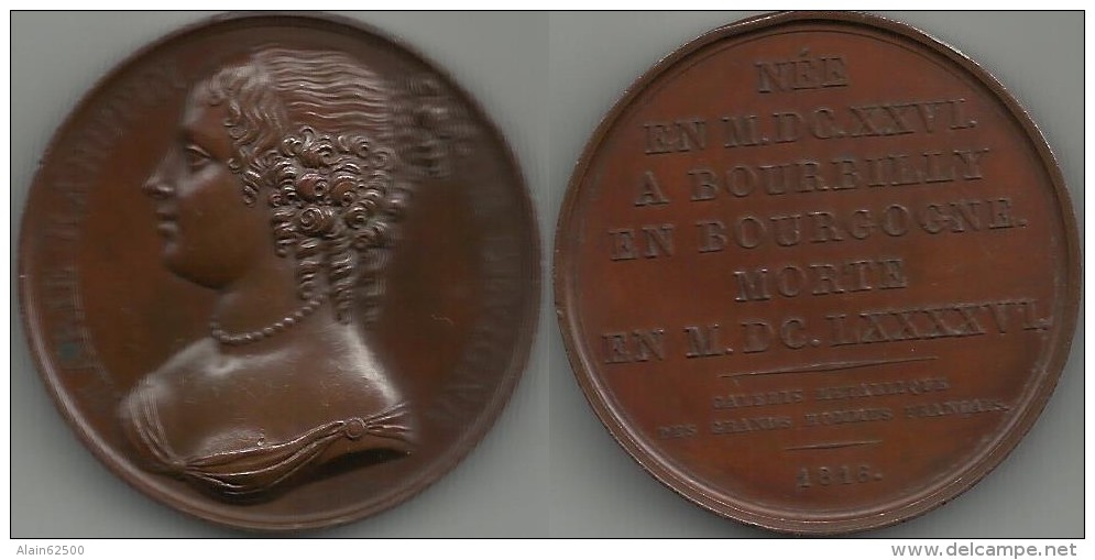 MEDAILLE EN BRONZE . MARIE RABUTIN . 1816 . - Monarquía / Nobleza