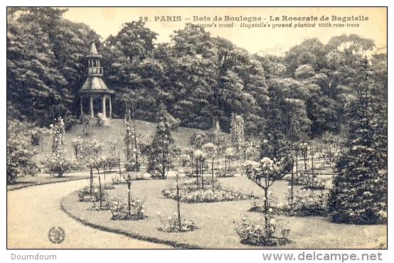 CPA PARIS - BOIS DE BOULOGNE - LA ROSERAIE DE BAGATELLE - Parcs, Jardins