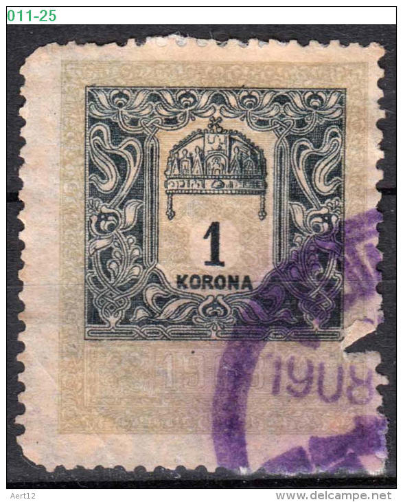 HUNGARY, 1903, Revenue Stamp, CPRSH. 402 - Fiscale Zegels