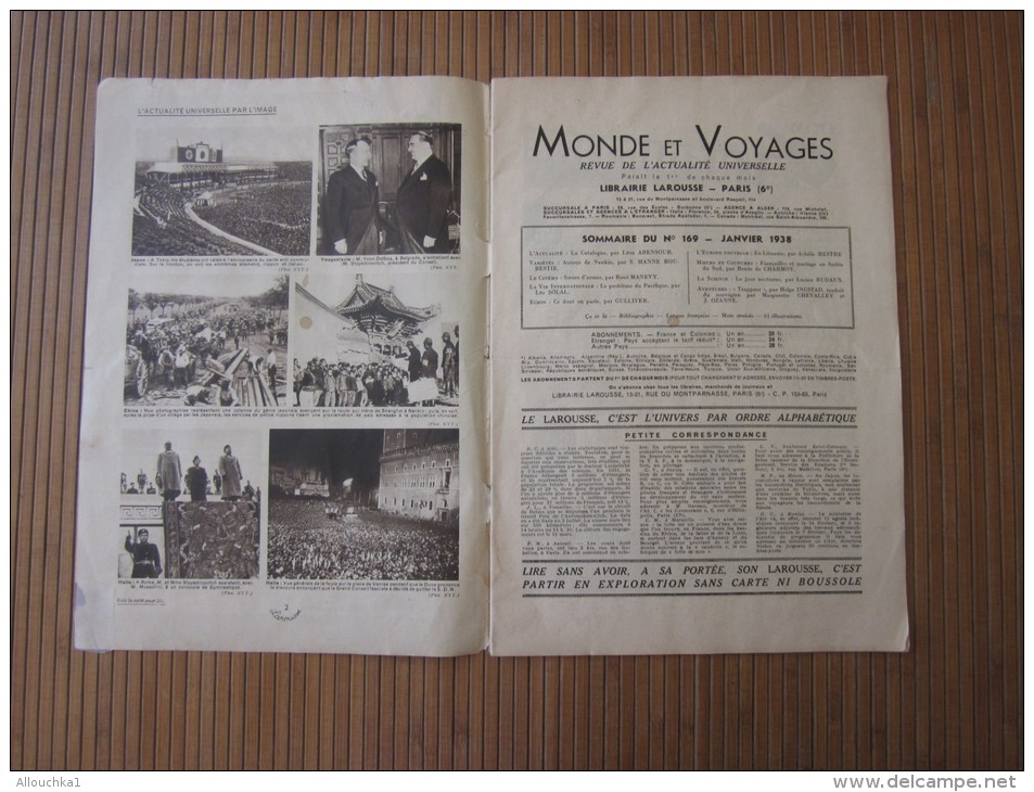 1938 Revue Actualité Universelle Monde Et Voyages Larousse:chasse Nord Canadien-Catalogne Nankin-Hang Chéou- Indochine - Mondo