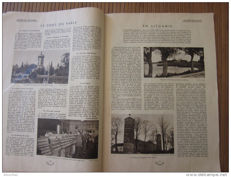 1938 Revue actualité universelle monde et voyages Larousse:chasse Nord canadien-Catalogne Nankin-Hang chéou- indochine