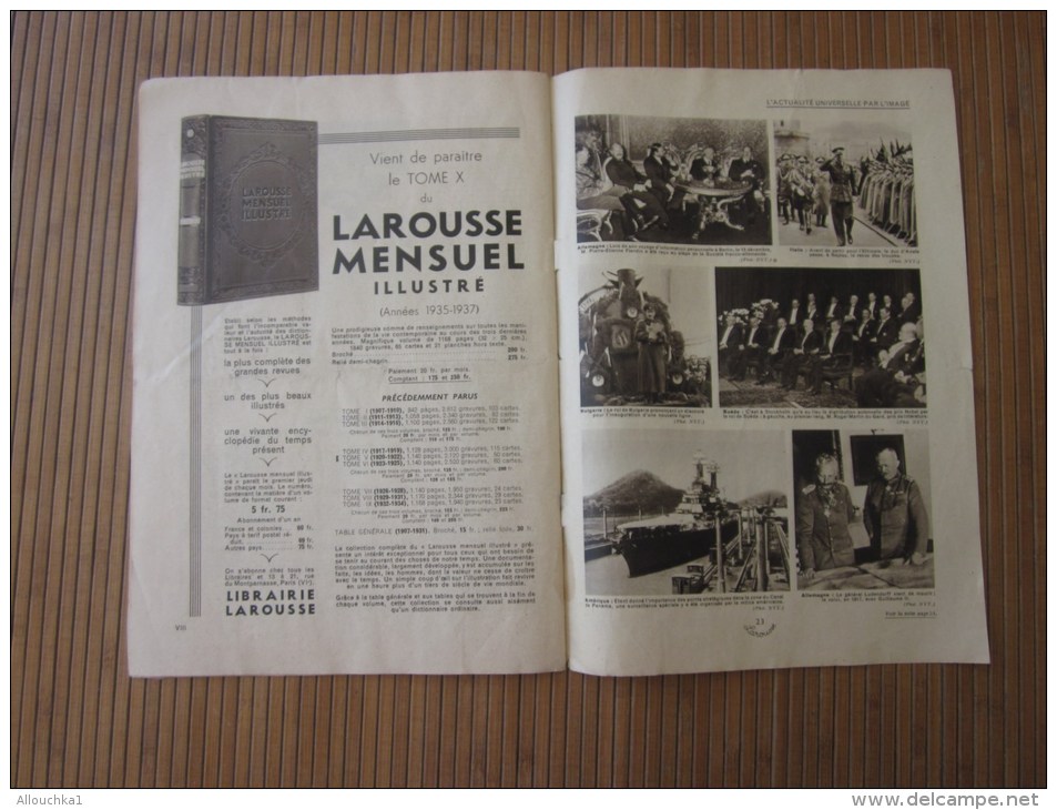 1938 Revue actualité universelle monde et voyages Larousse:chasse Nord canadien-Catalogne Nankin-Hang chéou- indochine