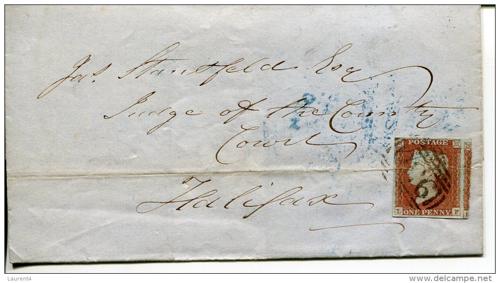 (300) GB Stamp On Cover - 24-06-1849 - 1d Red From Black Plate - With Extra Wide Right Margin - Unclassified