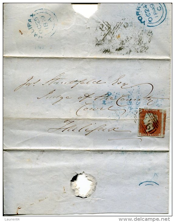 (300) GB Stamp On Cover - 24-06-1849 - 1d Red From Black Plate - With Extra Wide Right Margin - Unclassified