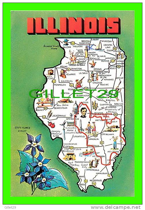 MAPS - ILLINOIS - PRAIRIE STATE - CARTE GÉOGRAPHIQUE - - Cartes Géographiques