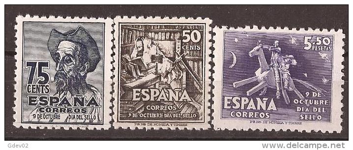 ES1012-L4134TVÑF.España.Spain .Espagne.CENTENARIO DE CERVANTES.Escritor.Quijote.DIA DEL SELLO. 1947 .( Ed 1012/4**) - Viñetas De Fantasía