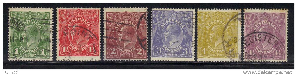 SS2767 - AUSTRALIA 1918 , La Serie 36/41 Filigrana III Usata - Used Stamps