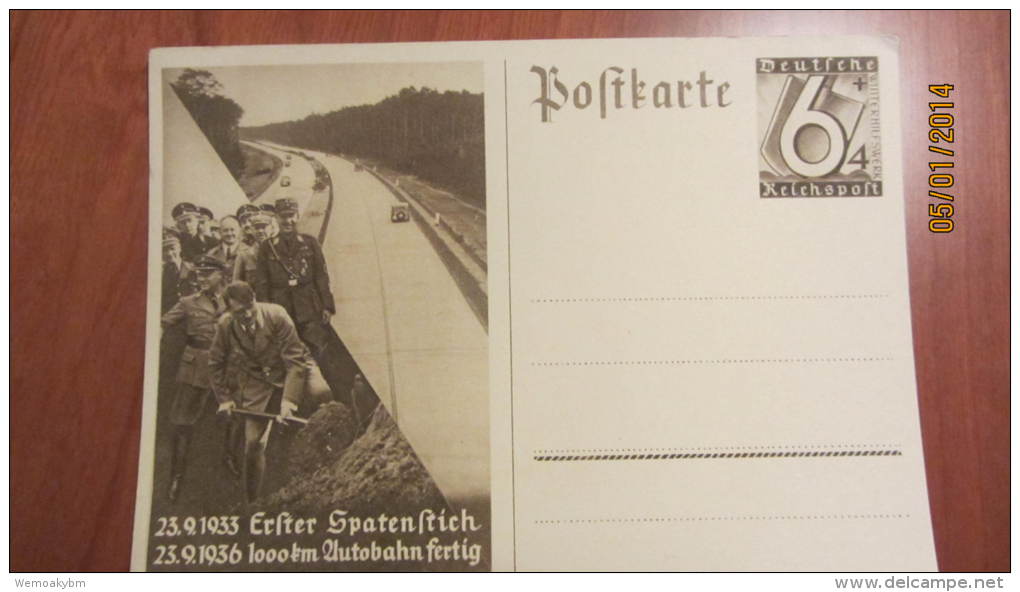 Postkarte Für Das Winterhilfswerk 1936 (1000 Km Autobahn Fertig) Ganzsache "Drittes Reich" Mi-Nr. P263 Postfrisch - Sonstige & Ohne Zuordnung