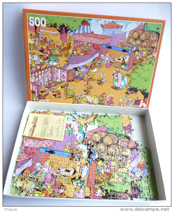 Puzzle Nathan 1985 - ASTERIX LE MARCHE - 500 Pièces INCOMPLET - Puzzels