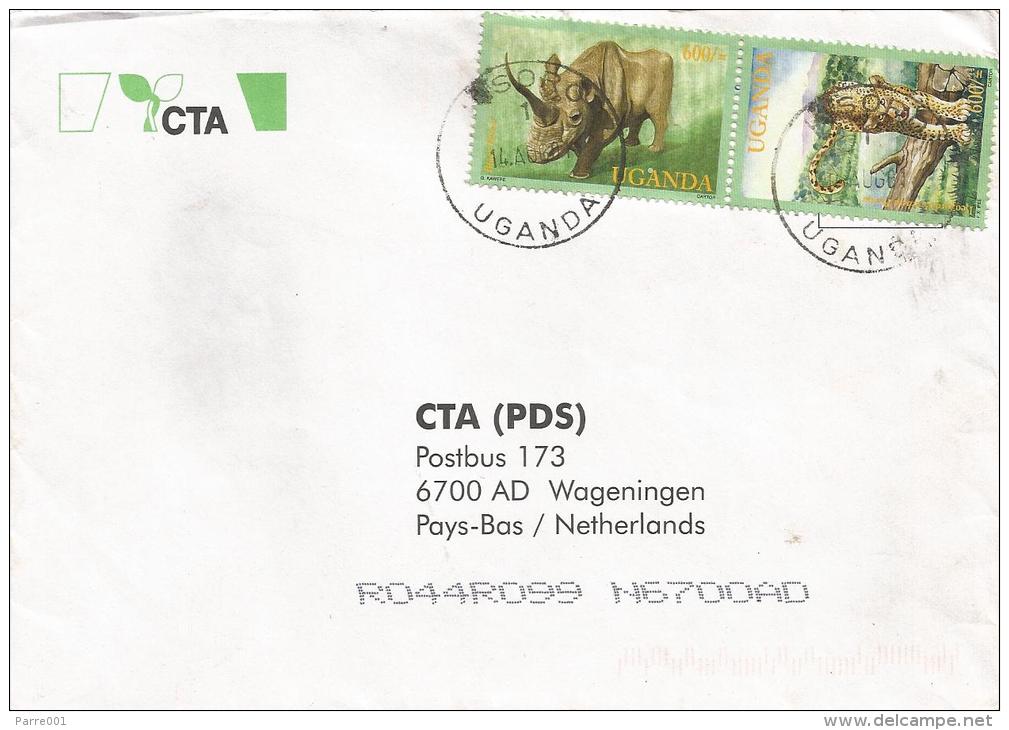 Uganda 2001 Isoro 1 Leopard Cat Rhinoceros Cover - Oeganda (1962-...)