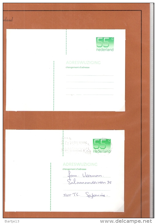 NEDERLAND  ADRESWIJZIGING 55 CT. CROUWEL  ONGEBRUIKT +   GEBRUIKT - Postal Stationery